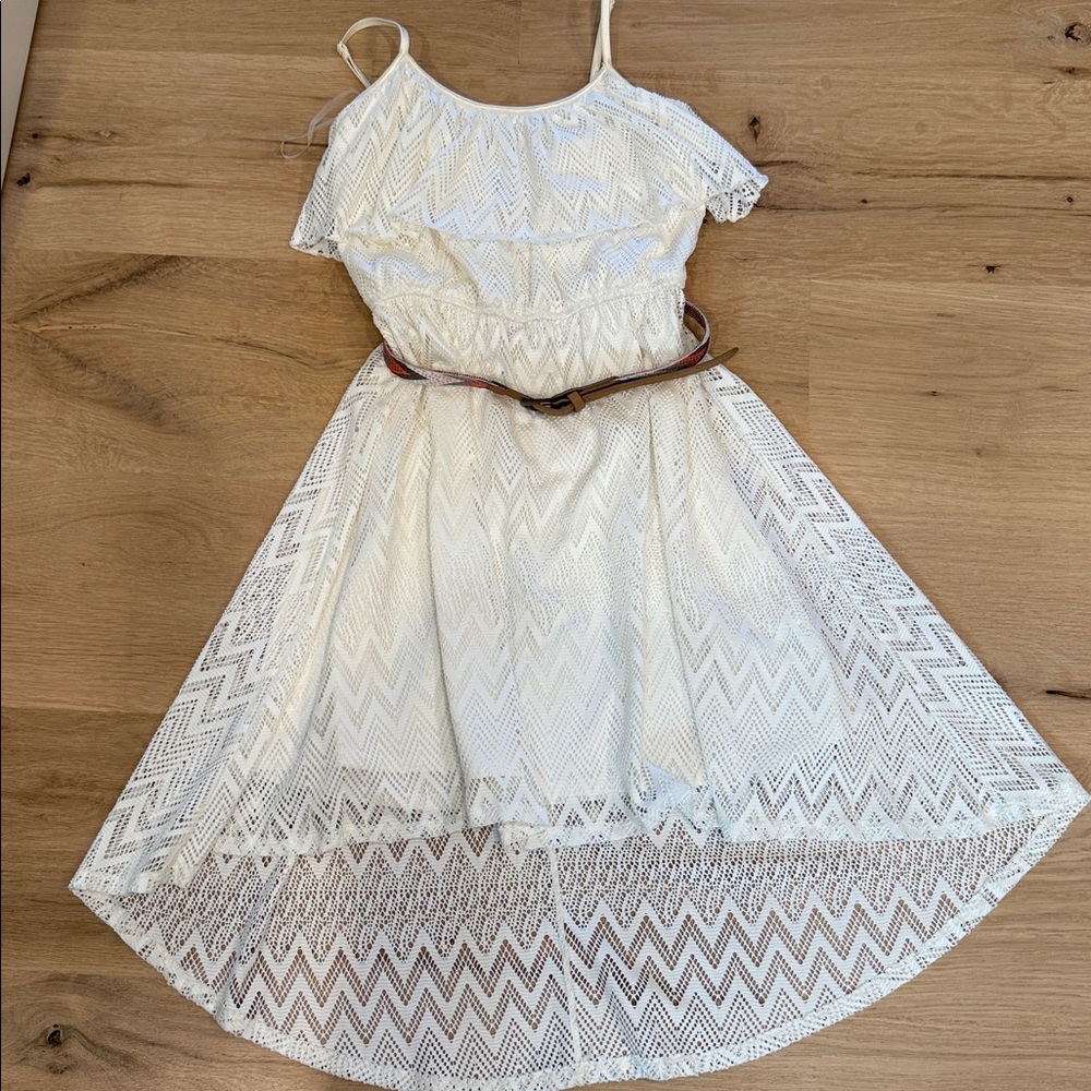 Deb Ivory Lace Dress with Belt